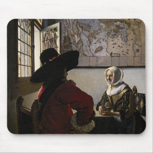 Johannes Vermeer _ Officer with a Laughing Girl Mouse Pad