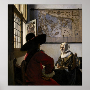 Johannes Vermeer - Officer with a Laughing Girl Poster