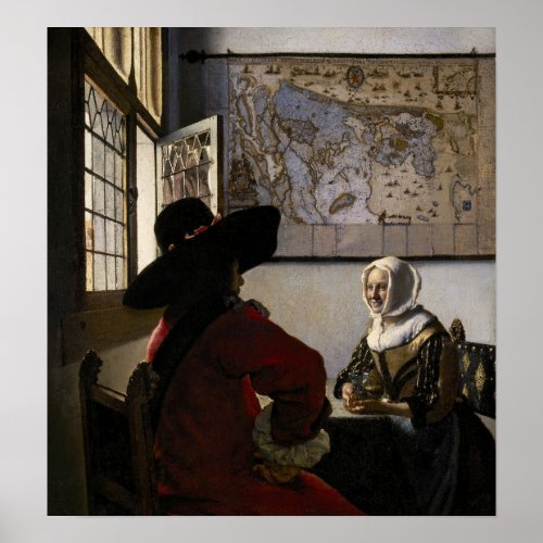 Johannes Vermeer _ Officer with a Laughing Girl Poster