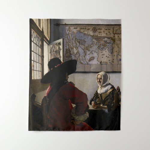 Johannes Vermeer _ Officer with a Laughing Girl Tapestry