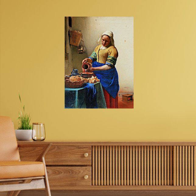 Johannes Vermeer painting, The Milkmaid Poster (Living Room 2)