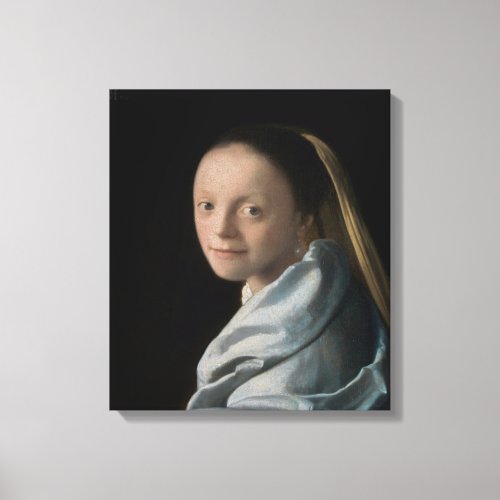 Johannes Vermeer _ Study of a Young Woman Canvas Print
