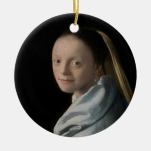 Johannes Vermeer - Study of a Young Woman Ceramic Ornament