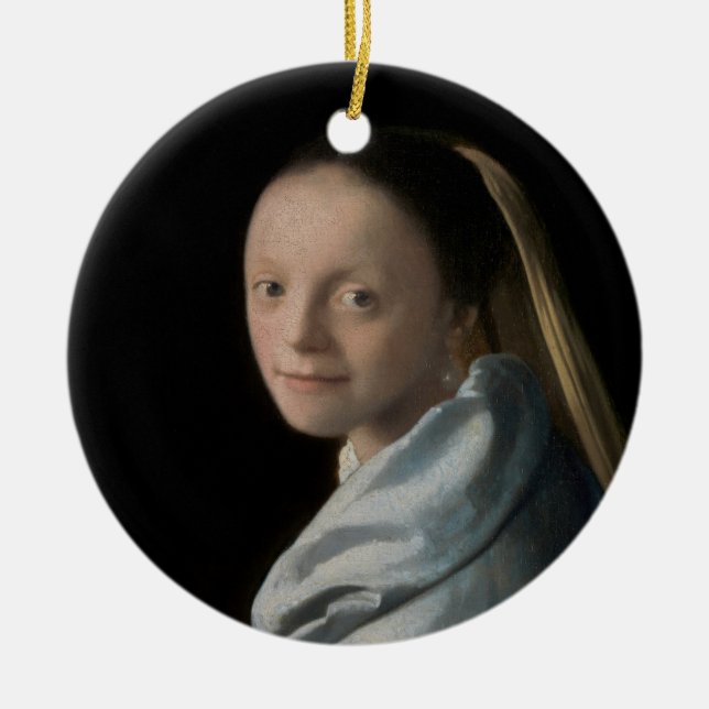 Johannes Vermeer - Study of a Young Woman Ceramic Ornament (Front)