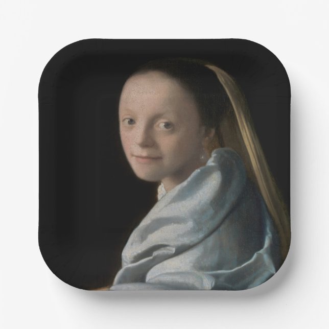 Johannes Vermeer - Study of a Young Woman Paper Plates (Front)