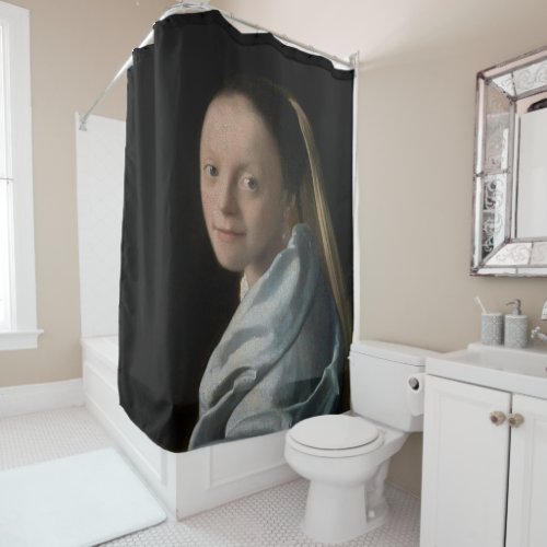 Johannes Vermeer _ Study of a Young Woman Shower Curtain