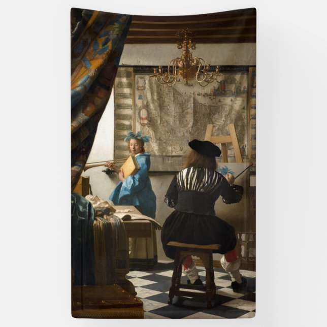 Johannes Vermeer - The Allegory of Painting Banner (Vertical)