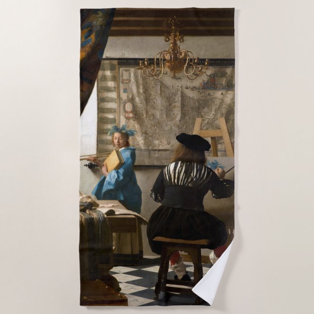 Johannes Vermeer - The Allegory of Painting Beach Towel (Front)