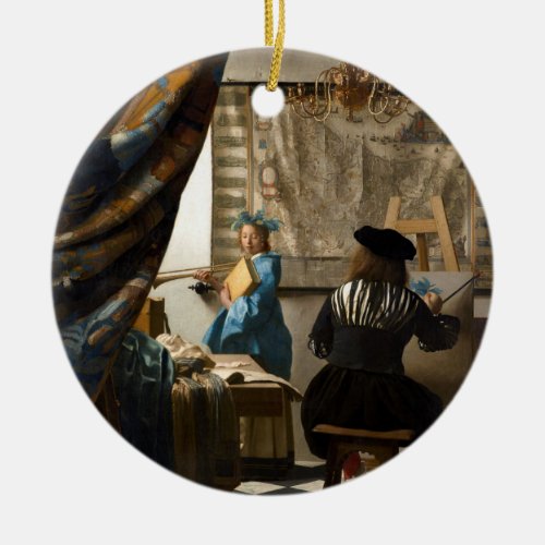 Johannes Vermeer _ The Allegory of Painting Ceramic Ornament