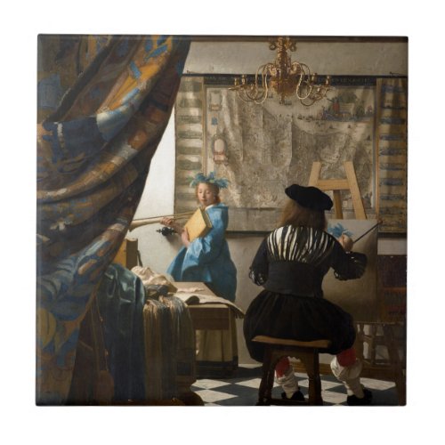 Johannes Vermeer _ The Allegory of Painting Ceramic Tile