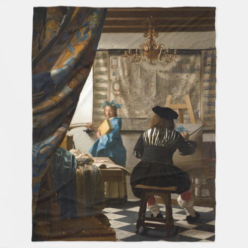 Johannes Vermeer _ The Allegory of Painting Fleece Blanket