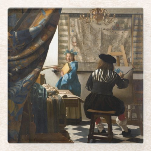 Johannes Vermeer _ The Allegory of Painting Glass Coaster