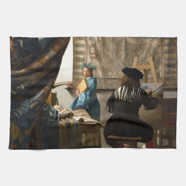 Johannes Vermeer - The Allegory of Painting Kitchen Towel (Horizontal)
