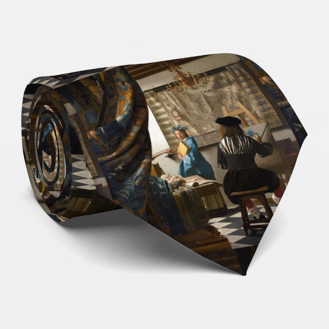Johannes Vermeer - The Allegory of Painting Neck Tie (Rolled)