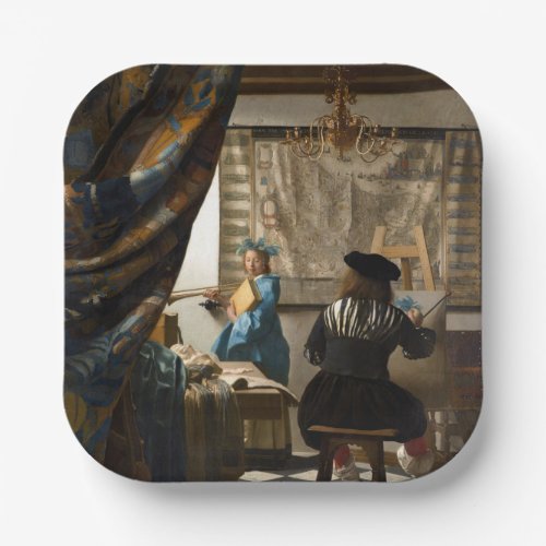 Johannes Vermeer _ The Allegory of Painting Paper Plates