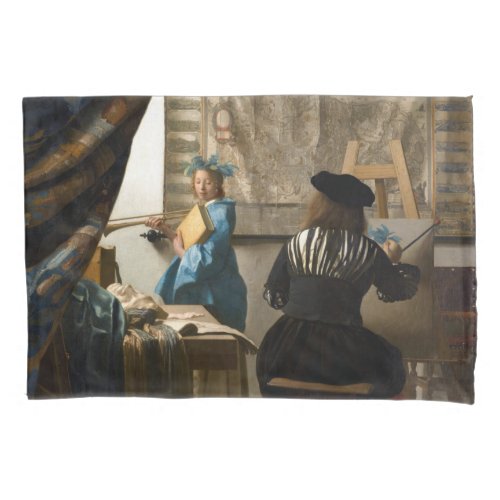 Johannes Vermeer _ The Allegory of Painting Pillow Case