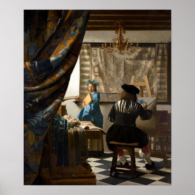 Johannes Vermeer The Allegory Of Painting Poster Zazzle   Johannes Vermeer The Allegory Of Painting Poster Rdc69f6b1d41249ea81f3ed3c64e7937a Vte2x 8byvr 630 