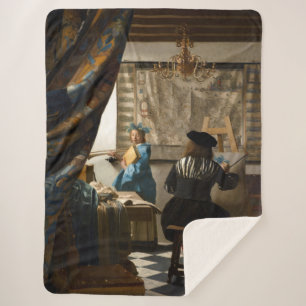 Johannes Vermeer - The Allegory of Painting Sherpa Blanket
