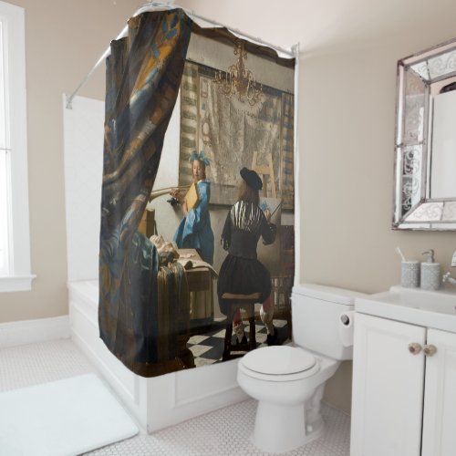 Johannes Vermeer _ The Allegory of Painting Shower Curtain