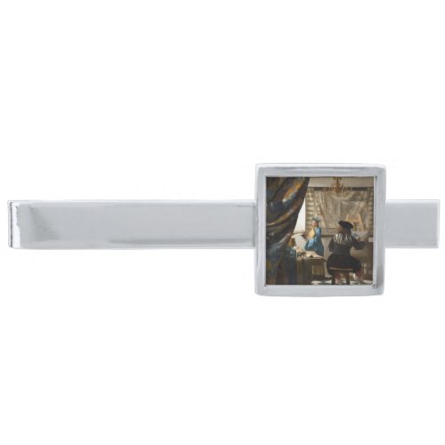 Johannes Vermeer _ The Allegory of Painting Silver Finish Tie Bar
