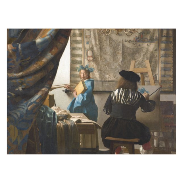 Johannes Vermeer - The Allegory of Painting Tablecloth (Front (Horizontal))