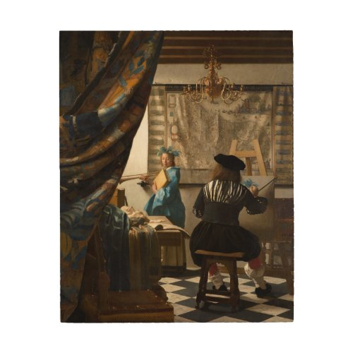 Johannes Vermeer _ The Allegory of Painting Wood Wall Art