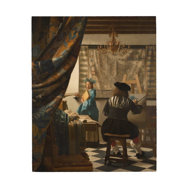 Johannes Vermeer - The Allegory of Painting Wood Wall Art (Front)