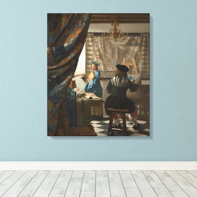 Johannes Vermeer, The Art Of Painting Canvas Print (Insitu(Wood Floor))