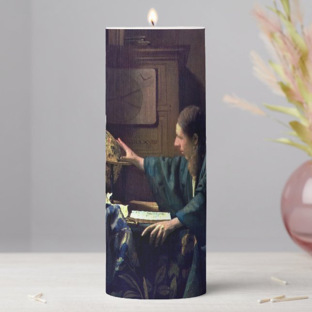 Johannes Vermeer - The Astronomer Pillar Candle (In Situ)