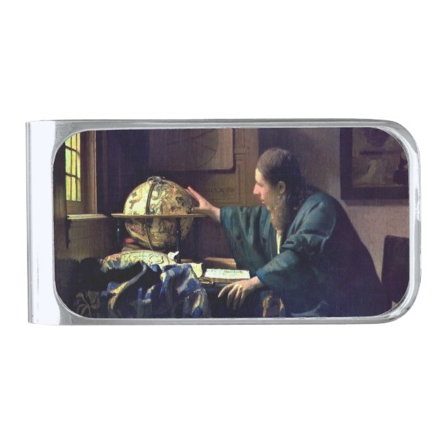 Johannes Vermeer - The Astronomer Silver Finish Money Clip (Front)