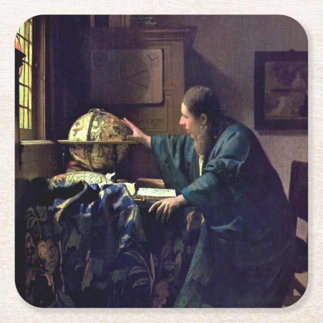 Johannes Vermeer - The Astronomer Square Paper Coaster (Front)