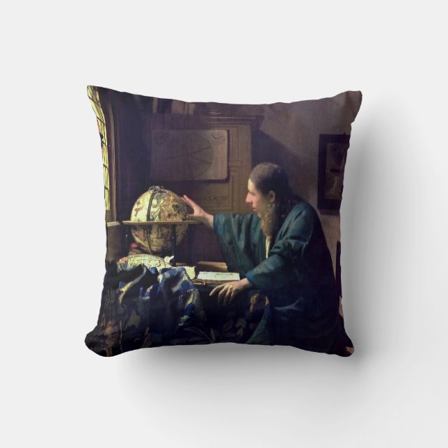 Johannes Vermeer - The Astronomer Throw Pillow (Front)