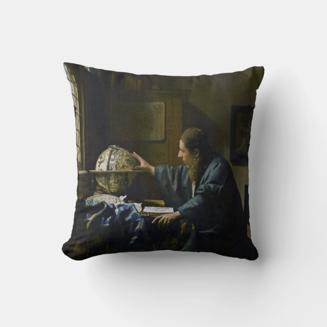 Johannes Vermeer - The Astronomer Throw Pillow (Front)