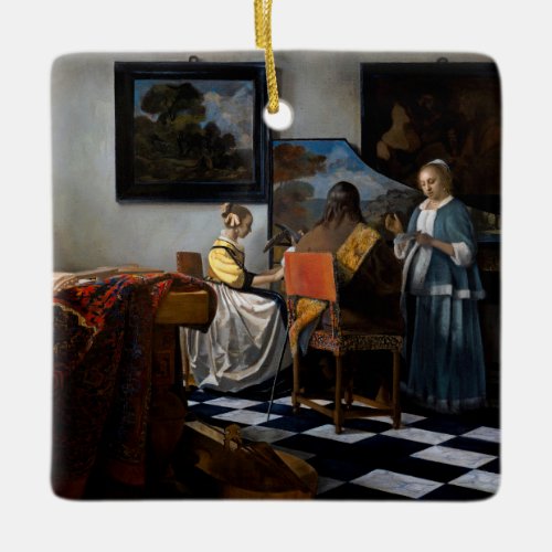 Johannes Vermeer _ The Concert Ceramic Ornament