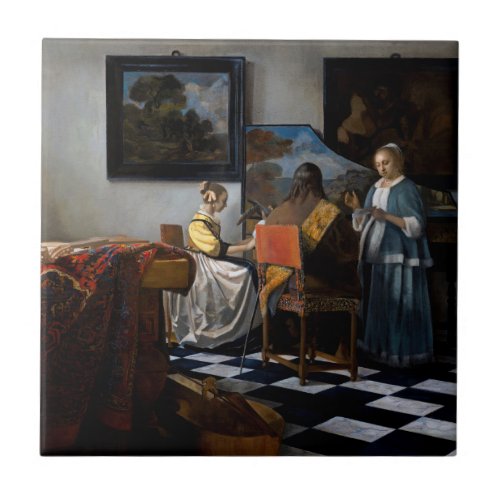 Johannes Vermeer _ The Concert Ceramic Tile