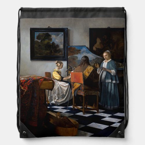 Johannes Vermeer _ The Concert Drawstring Bag