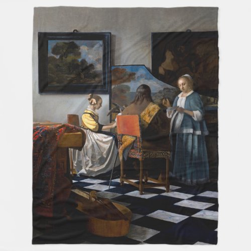 Johannes Vermeer _ The Concert Fleece Blanket