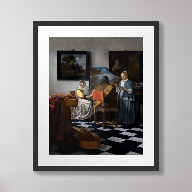 Johannes Vermeer - The Concert Framed Art (Framed Front)