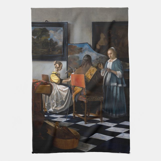 Johannes Vermeer - The Concert Kitchen Towel (Vertical)