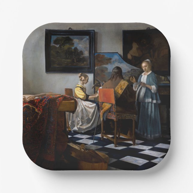 Johannes Vermeer - The Concert Paper Plates (Front)