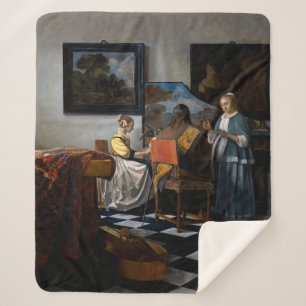 Johannes Vermeer - The Concert Sherpa Blanket