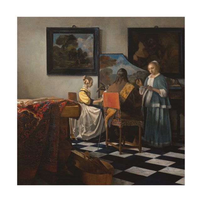 Johannes Vermeer - The Concert Wood Wall Art (Front)