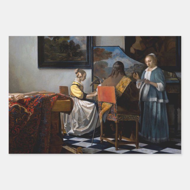 Johannes Vermeer - The Concert Wrapping Paper Sheets (Front)