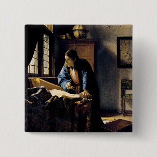 Johannes Vermeer - The Geographer Button