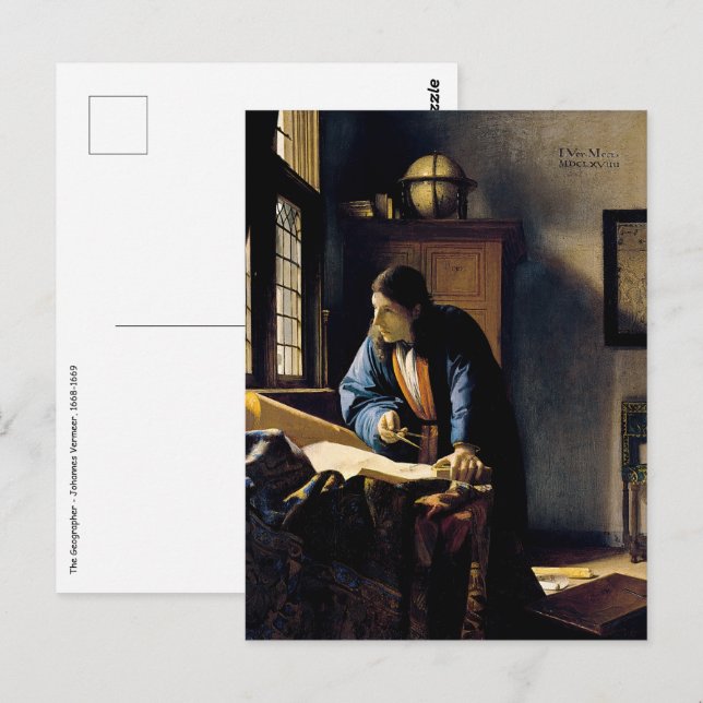 Johannes Vermeer - The Geographer Postcard (Front/Back)