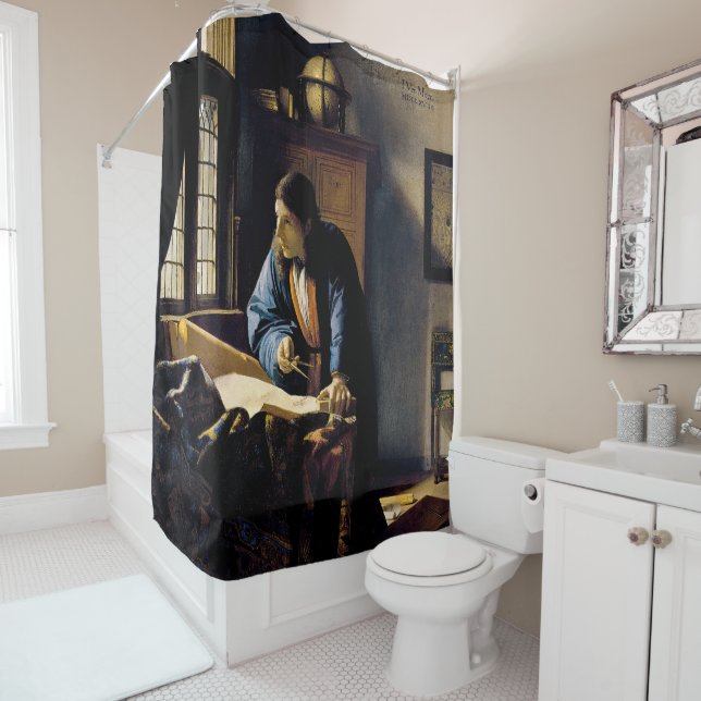 Johannes Vermeer - The Geographer Shower Curtain (In Situ)