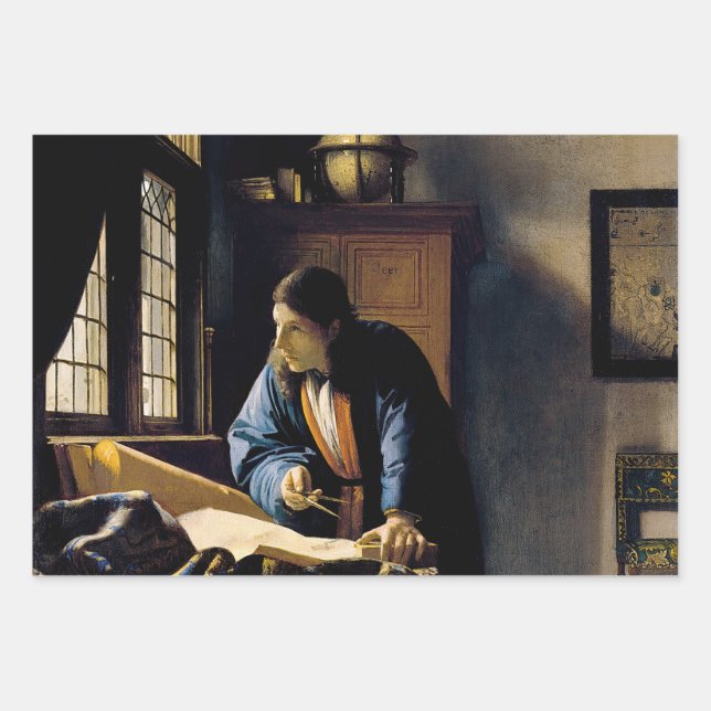 Johannes Vermeer - The Geographer Wrapping Paper Sheets (Front)