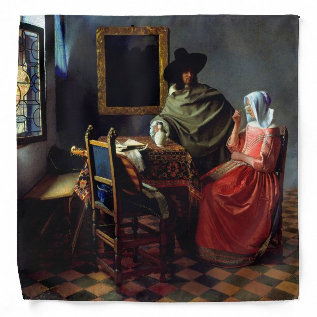 Johannes Vermeer - The Glass of Wine Bandana (Front)