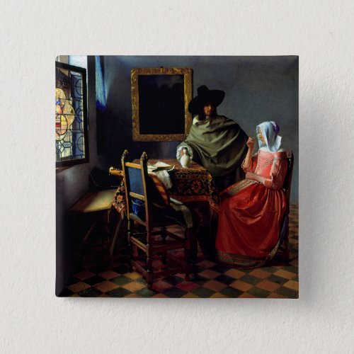 Johannes Vermeer _ The Glass of Wine Button