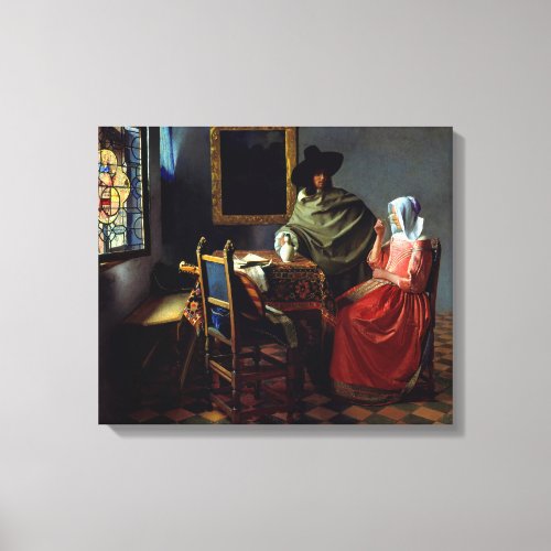 Johannes Vermeer _ The Glass of Wine Canvas Print